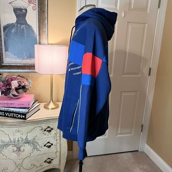 NWT Men's PUMA BMW‎ M Motorsports Zip Front Hoodie Jacket in Blue Red US Size XL - Picture 2 of 8